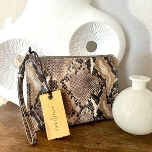 NWT Cole Haan Snakeskin Pouch